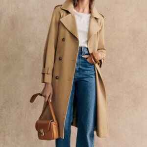 NWOT Sezane Scott Trench Coat in Camel